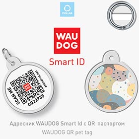 Адресник WAUDOG для собак и кошек Адресник WAUDOG Smart ID с QR