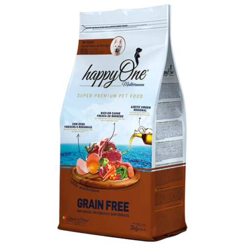беззерновий корм для дорослих собак з ягням happyone